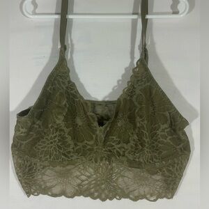 PINK BY VICTORIA SECERT LACE BRA BRALETTE GREEN SZ‎ MD NEW